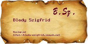 Bledy Szigfrid névjegykártya